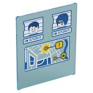 Visuel indicatif Rebrickable de Verre pour cadre 1 x 6 x 6 avec motif imprimé carte du crime bleu (Glass for Frame 1 x 6 x 6 with Blue Crime Map Print)