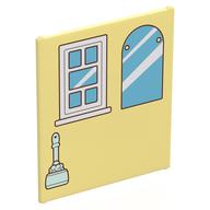 Visuel indicatif Rebrickable de Verre pour cadre 1 x 6 x 6 avec fenêtre blanche à 3 panneaux / portrait de famille, volets, motif imprimé en treillis brun (Glass for Frame 1 x 6 x 6 with White 3-Pane Window / Family Portrait, Shutters, Brown Lattice Print)