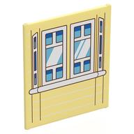 Visuel indicatif Rebrickable de Verre pour cadre 1 x 6 x 6 avec toit rouge / douche Accessoires motif imprimé (Glass for Frame 1 x 6 x 6 with Red Roof / Shower Accessories Print)