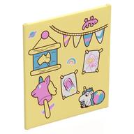 Visuel indicatif Rebrickable de Verre pour cadre 1 x 6 x 6 avec fenêtre blanche 3 panneaux / carte, banderoles, licornes, peintures imprimé (Glass for Frame 1 x 6 x 6 with White 3-Pane Window / Map, Streamers, Unicorns, Paintings Print)