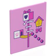 Visuel indicatif Rebrickable de Verre pour cadre 1 x 6 x 6 avec salle de gym chat rose foncé, oiseau maison motif imprimé (Glass for Frame 1 x 6 x 6 with Dark Pink Cat Gym, Bird House Print)