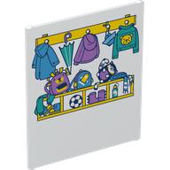 Visuel indicatif Rebrickable de Verre pour cadre 1 x 6 x 6 avec portemanteau, sacs, vestes, motif imprimé parapluie (Glass for Frame 1 x 6 x 6 with Coat Rack, Bags, Jackets, Umbrella Print)