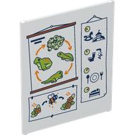 Visuel indicatif Rebrickable de Verre pour cadre 1 x 6 x 6 avec affiches scolaires, grenouilles, abeilles, fleurs, icônes motif imprimé (Glass for Frame 1 x 6 x 6 with School Posters, Frogs, Bees, Flowers, Icons Print)