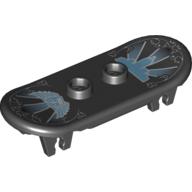 Visuel indicatif Rebrickable de Skateboard sport avec support de roue de chariot avec motif imprimé bleu et blanc (Sports Skateboard with Trolley Wheel Holders with Blue and White Print)
