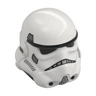 Casque Stormtrooper double moulé, noir avec des marques gris bleuté foncé et blanc, carrés noirs au dos motif imprimé (Helmet Stormtrooper Dual Molded, Black with Dark Bluish Gray and White Markings, Black Squares on Back Print)