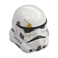 Casque Stormtrooper double moulé, noir avec motif imprimé crack or (Helmet Stormtrooper Dual Molded, Black with Gold Crack Print)