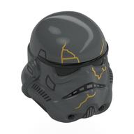 Casque Stormtrooper double moulé, noir avec motif imprimé de fissures or (Helmet Stormtrooper Dual Molded, Black with Gold Cracks Print)