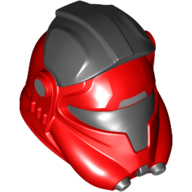 Pilote de cravate de casque, rouge moulé double avec des marques gris clair bleuâtre motif imprimé (Helmet TIE Pilot, Dual Molded Red with Light Bluish Grey Markings Print)