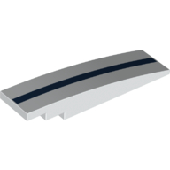 Visuel indicatif Rebrickable de Brique courbée 8 x 2 sans tenons avec motif imprimé ligne/rayure bleu foncé (Brick Curved 8 x 2 No Studs with Dark Blue Line/Stripe Print)
