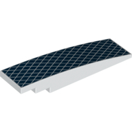 Visuel indicatif Rebrickable de Brique courbée 8 x 2 Non tenons avec fond bleu foncé, motif de diamant blanc motif imprimé (Brick Curved 8 x 2 No Studs with Dark Blue Background, White Diamond Pattern Print)