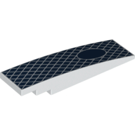 Visuel indicatif Rebrickable de Brique courbée 8 x 2 Non tenons avec fond bleu foncé, motif diamant blanc, motif imprimé cercle (Brick Curved 8 x 2 No Studs with Dark Blue Background, White Diamond Pattern, Circle Print)
