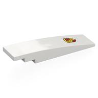Visuel indicatif Rebrickable de Brique courbée 8 x 2 sans tenons avec motif imprimé emblème porsche (Brick Curved 8 x 2 No Studs with Porsche Emblem Print)