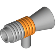 Visuel indicatif Rebrickable de Équipement / arme, loudhailer / blaster / pistolet spatial avec motif imprimé à rayures orange (Equipment / Weapon, Loudhailer / Blaster / Space Gun with Orange Stripe Print)