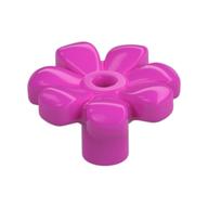Plante, fleur, accessoire figurine avec 7 pétales épais et connecteur, anneau central (Plant, Flower, Minifig Accessory with 7 Thick Petals and Pin, Center Ring)
