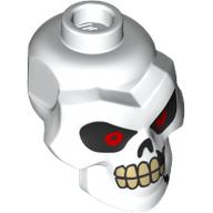 Tête de minifigurine Spécial, Crâne aux yeux rouges, Motif imprimé dents beige (Minifig Head Special, Skull with Red Eyes, Tan Teeth Print)
