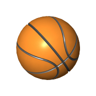 Visuel indicatif Rebrickable de Basketball de sport avec motif imprimé de lignes noires (Sports Basketball with Black Lines Print)