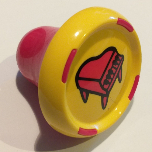Visuel indicatif Rebrickable de Fiche son constructeur de musique avec base rouge et motif imprimé piano rouge (Music Builder Sound Plug with Red Base and Red Piano Print)