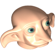 Tête de minifigurine spéciale, dobby avec des yeux verts motif imprimé (Minifig Head Special, Dobby with Green Eyes Print)