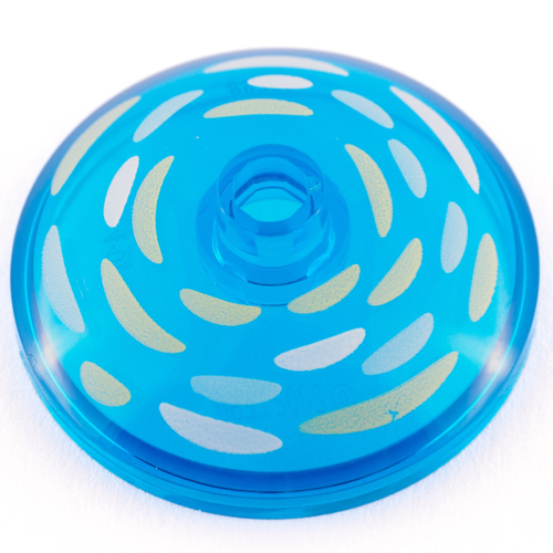 Visuel indicatif Rebrickable de Plat 3 x 3 inversé [Radar] avec des traits de peinture jaune en motif imprimé Cercles (Dish 3 x 3 Inverted [Radar] with Shade of Yellow Paint Strokes in Circles Print)