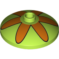 Visuel indicatif Rebrickable de Plat 3 x 3 inversé [radar] avec motif imprimé six pétales orange (Dish 3 x 3 Inverted [Radar] with Orange Six Petal Flower Print)