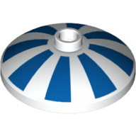 Plat 3 x 3 inversé [radar] avec motif imprimé de rayures bleues (Dish 3 x 3 Inverted [Radar] with Blue Stripes Print)