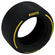 Visuel indicatif Rebrickable de Pneu 81.6 x 44 Glisser avec motif imprimé jaune 'PIRELLI', 'P ZERO' (Tyre 81.6 x 44 Slick with Yellow 'PIRELLI', 'P ZERO' Print)