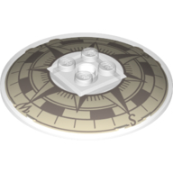 Visuel indicatif Rebrickable de Plat 6 x 6 inversé (Radar) avec motif Rose Boussole Détaillée (Dish 6 x 6 Inverted (Radar) with Detailed Compass Rose Pattern)