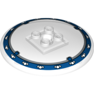 Visuel indicatif Rebrickable de Plat 6 x 6 inversé (Radar) avec motif imprimé bord bleu (Dish 6 x 6 Inverted (Radar) with Blue Border Print)