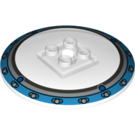 Visuel indicatif Rebrickable de Plat 6 x 6 inversé (Radar) avec motif imprimé Bordure d'azur moyen (Dish 6 x 6 Inverted (Radar) with Medium Azure Border Print)