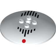Visuel indicatif Rebrickable de Plat 6 x 6 inversé (radar) avec des lignes noires, motif imprimé de points rouges (Dish 6 x 6 Inverted (Radar) with Black Lines, Red Dots Print)
