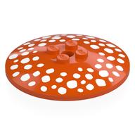 Visuel indicatif Rebrickable de Plat 6 x 6 inversé (Radar) avec des taches blanches (tête de champignon) motif imprimé (Dish 6 x 6 Inverted (Radar) with White Spots (Mushroom Head) Print)