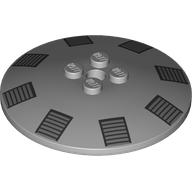 Visuel indicatif Rebrickable de Plat 6 x 6 inversé (radar) avec motif imprimé grilles noires (Dish 6 x 6 Inverted (Radar) with Black Grills Print)