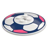 Visuel indicatif Rebrickable de Plat 6 x 6 inversé (Radar) avec motif imprimé Bleu Foncé/corail Football (Football) (Dish 6 x 6 Inverted (Radar) with Dark Blue/Coral Football Print (Soccer))