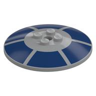 Visuel indicatif Rebrickable de Plat 6 x 6 inversé (radar) avec des formes radiales bleu foncé motif imprimé (Dish 6 x 6 Inverted (Radar) with Dark Blue Radial Shapes Print)