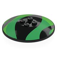 Visuel indicatif Rebrickable de Plat 6 x 6 inversé (radar) avec motif imprimé vert/vert citron (Dish 6 x 6 Inverted (Radar) with Green/Lime Shapes Print)