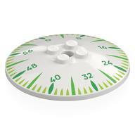Visuel indicatif Rebrickable de Plat 6 x 6 inversé (Radar) avec cadran, vert/vert brillant, marquages à la vert citron, vert 0, 8, 16, 24, 32, 40, 48, 56 imprimé (Dish 6 x 6 Inverted (Radar) with Clock-like Face, Green/Bright Green, Lime Markings, Green 0, 8, 16, 24, 32, 40, 48, 56 Print)