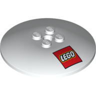 Visuel indicatif Rebrickable de Plat 6 x 6 inversé (Radar) avec motif imprimé logo LEGO (Dish 6 x 6 Inverted (Radar) with LEGO Logo Print)