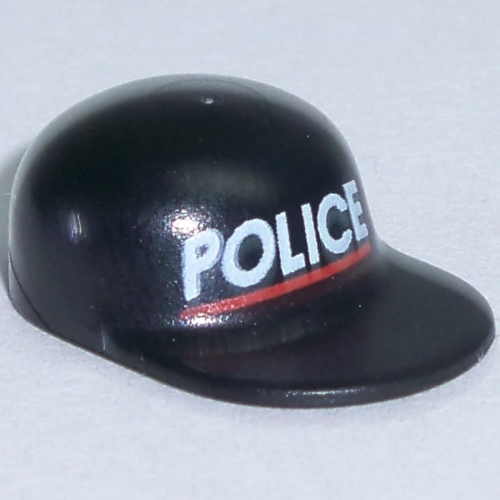 Chapeau / casquette longue crête avec motif imprimé ligne rouge 'POLICE' (Hat / Cap Long Peak with 'POLICE' Red Line Print)