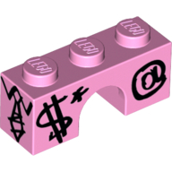 Brique Arche 1 x 3 avec motif imprimé Biznis Kitty corps (Brick Arch 1 x 3 with Biznis Kitty Body Print)