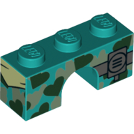 Brique Arche 1 x 3 avec camouflage, motif imprimé Walkie Talkie (Brick Arch 1 x 3 with Camouflage, Walkie Talkie Print)