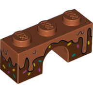 Brique Arche 1 x 3 avec chocolat fondu / fondu, parsemé de motifs imprimés (Brick Arch 1 x 3 with Melted/Molten Chocolate, Sprinkles Print)