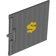Visuel indicatif Rebrickable de Porte coulissante - Type 1 avec motif imprimé Signe Dollar Jaune (Door Sliding - Type 1 with Yellow Dollar Sign Print)