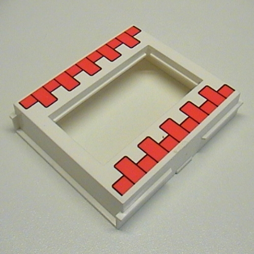 Visuel indicatif Rebrickable de Cadre de porte 2 x 8 x 8 avec motif imprimé rouge brique (Door Frame 2 x 8 x 8 with Red Brick Print)