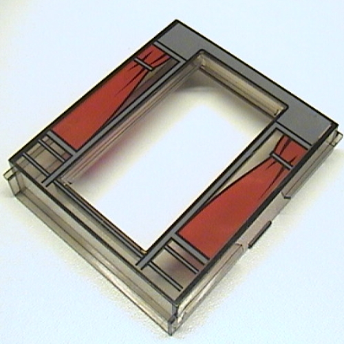 Visuel indicatif Rebrickable de Cadre de porte 2 x 8 x 8 avec motif imprimé Rideaux rouges (Door Frame 2 x 8 x 8 with Red Curtains Print)