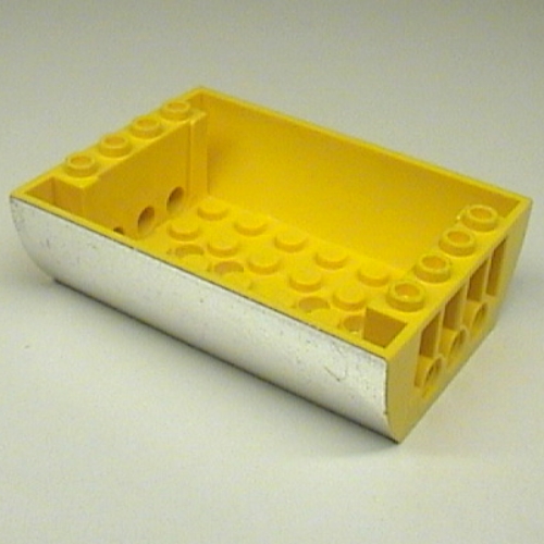 Visuel indicatif Rebrickable de Brique courbée inversée 8 x 6 x 2 doubles avec côtés argentés chromés motif imprimé (Brick Curved Inverted 8 x 6 x 2 Double with Chrome Silver Sides Print)