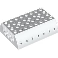 Visuel indicatif Rebrickable de Brique incurvée 8 x 6 x 2 doubles avec 7 fenêtres d'avion gris bleuté clair motif imprimé (Brick Curved 8 x 6 x 2 Double with 7 Light Bluish grey Airplane Windows Print)