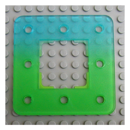 Visuel indicatif Rebrickable de Cadre Clikits, carré 3 x 3 avec 8 trous, motif vert vif marbré (Clikits Frame, Square 3 x 3 with 8 Holes, Marbled Bright Green Pattern)