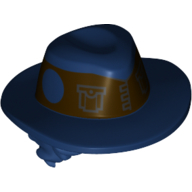 Cheveux et chapeau, ébouriffé, motif chapeau bleu foncé avec motif imprimé bande brun foncé (Hair and Hat, Tousled, Dark Blue Hat Pattern with Dark Brown Band Print)
