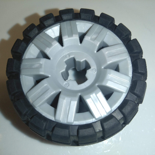 Visuel indicatif Rebrickable de Roue 60 x 34, avec bande de roulement offset pour ballon 81 x 40 (Wheel 60 x 34, with Black Tire 81 x 40 Balloon Offset Tread)