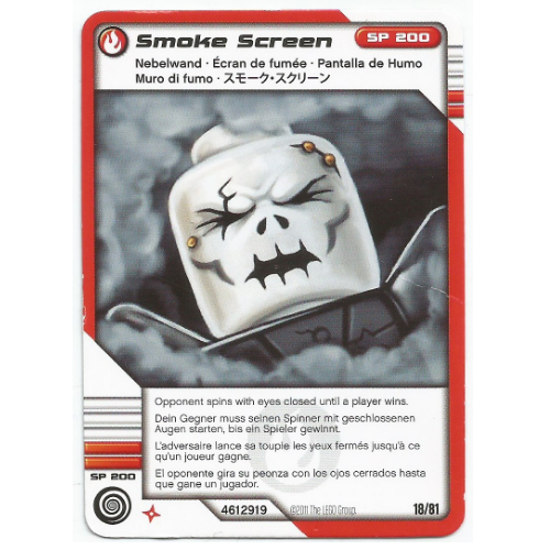 Carte à collectionner, Ninjago paquet de cartes:1: 18 - Écran de fumée - Version internationale (Trading Card, Ninjago Deck #1: 18 - Smoke Screen - International Version)
